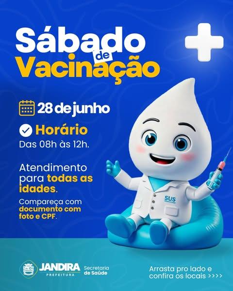Sábado é dia de vacinação em Jandira!